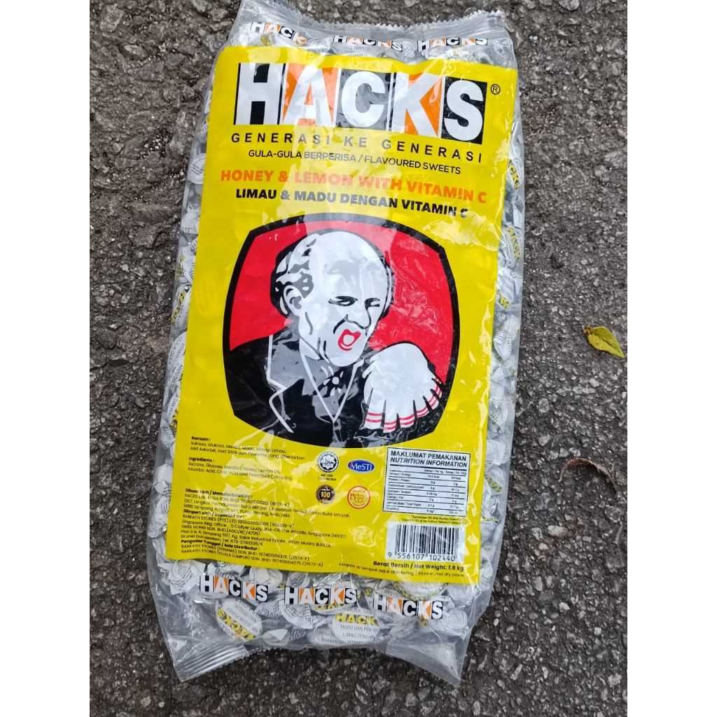 HACKS GULA-GULA & GULA-GULA MADU และ PERISA LIMAU DENGAN วิตามินซี ( 1.8 กิโล )
