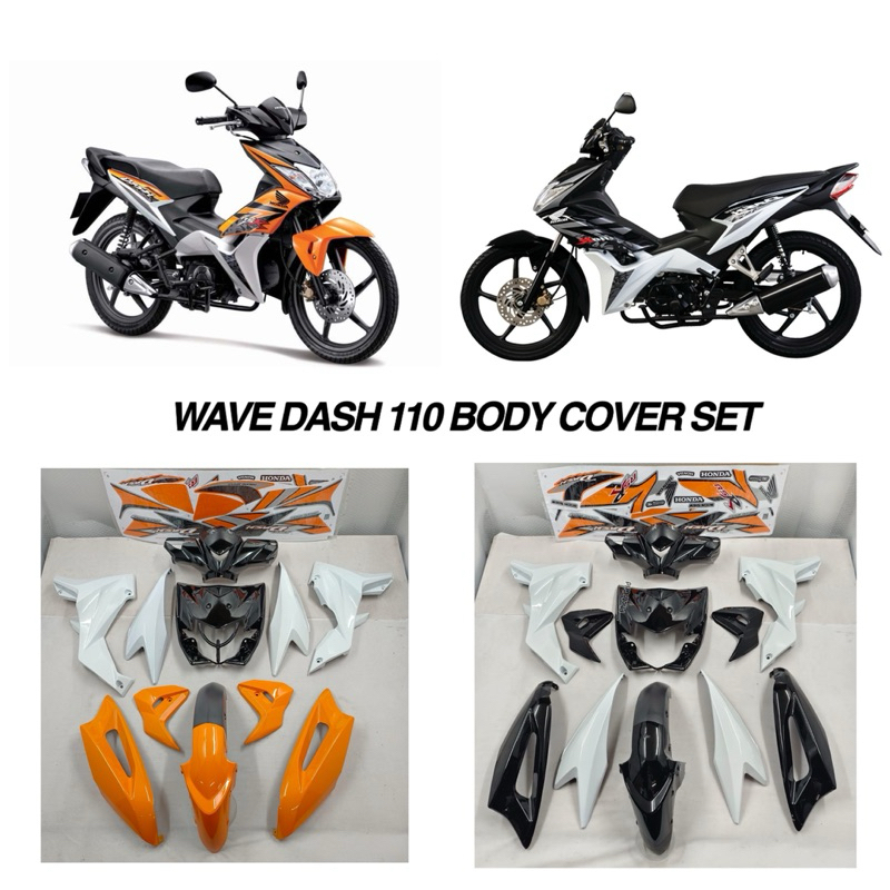 HONDA WAVE DASH 110 V1 BODY COVER SET + สติ๊กเกอร์ M-SEKI BODY COVER SET DASH 110
