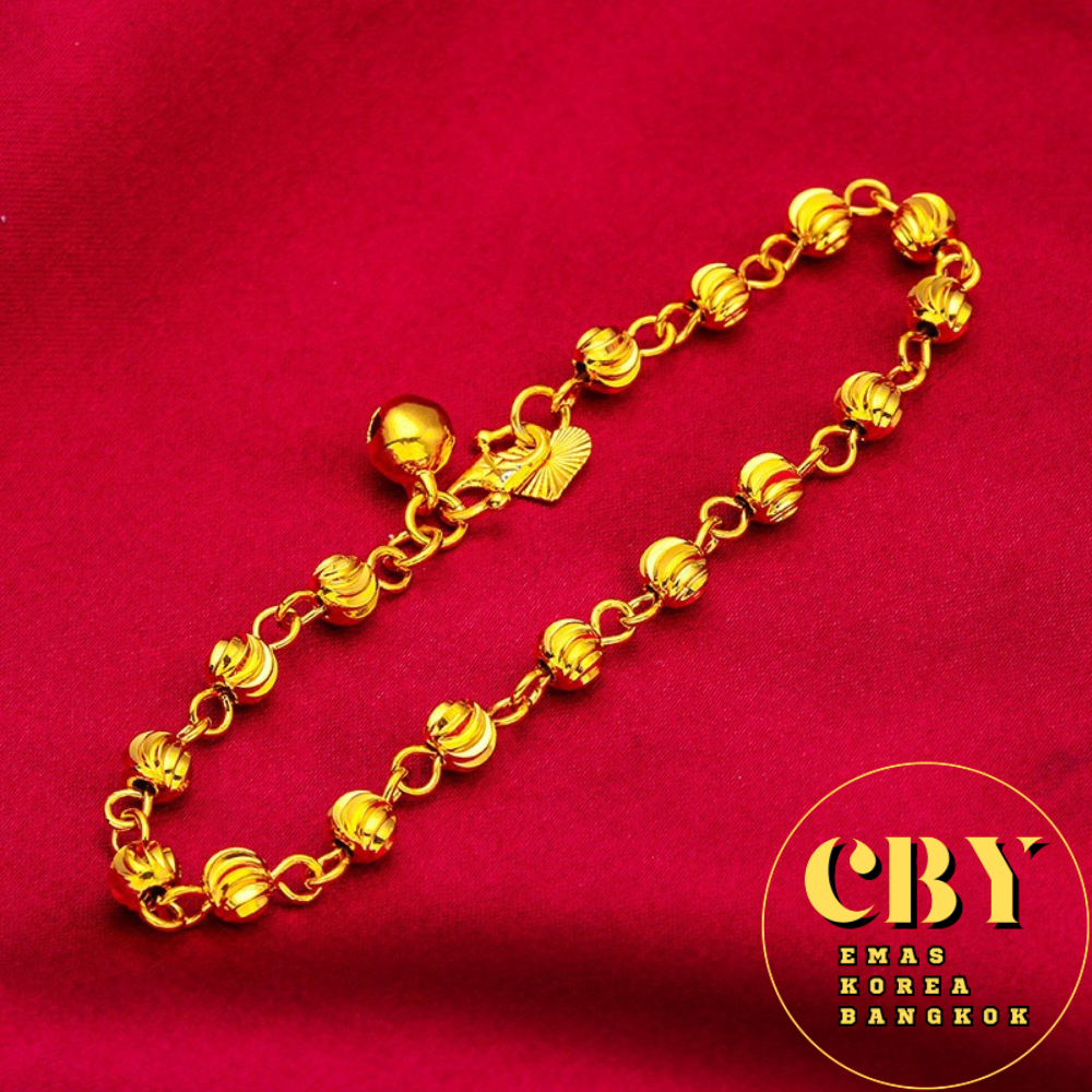Bangkok Gold Bracelet for Women 916 Gold Hanging Korean Gold 24k Gold Plated Bracelets A