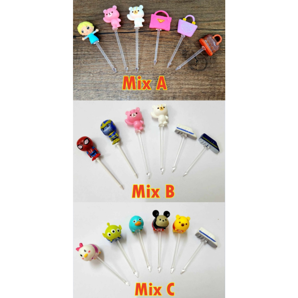 Bento 3D น่ารักการ์ตูนผลไม้ Pick น่ารัก Bento Food Pick Bento ตกแต่ง