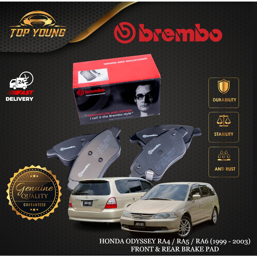 BREMBO HONDA ODYSSEY RA4 / RA5 / RA6 (1999 - 2003) ผ้าเบรคหน้าหรือหลัง