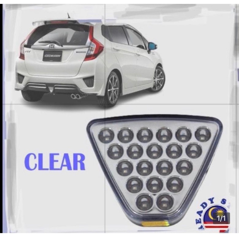 Honda Jazz GK GK5 Triangle ด้านหลัง Mugen กันชนกระโปรง Reflector ไฟเบรค LED แฟลชย้อนกลับแสงสีแดง