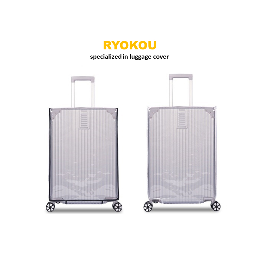 Ryokou ผ้าคลุมล้อกระเป๋าเดินทาง แบบใส หนา 20 24 28 นิ้ว