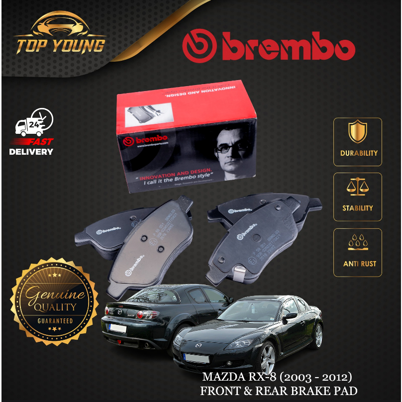 BREMBO MAZDA RX8 RX-8 (2003 - 2012) ผ้าเบรคหน้าหรือหลัง