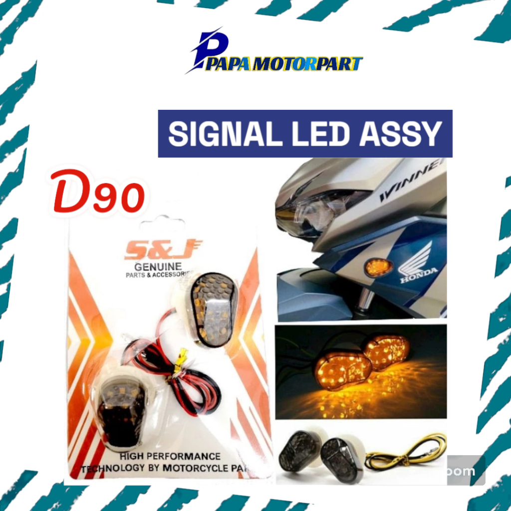 S & J D90 LED SIGNAL ชุด LED SIGNAL ชุด RS150 R25 CBR R15 ZX150 RR150 Y15 Y15ZR Fairing ใช้สีเหลือง 