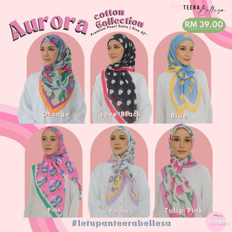 Teera BELLESA ผ้าพันคอ ผ้าฝ้าย ทรงสี่เหลี่ยม