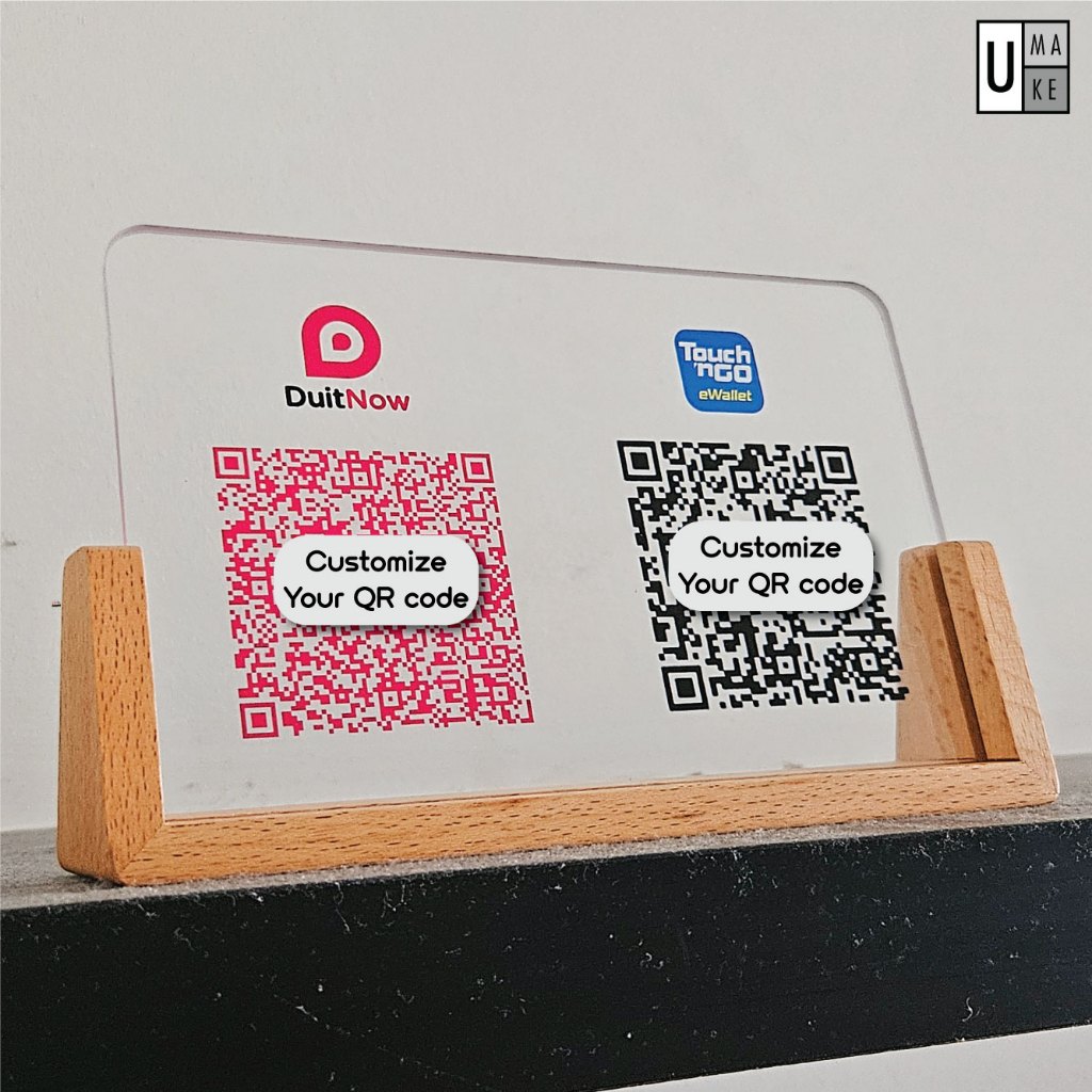 Ewallet QR Code Stand QR Pay Stand DuitNow TouchNgo QrPay Maybank Duitnow MAE Grabpay Boost Bank Isl