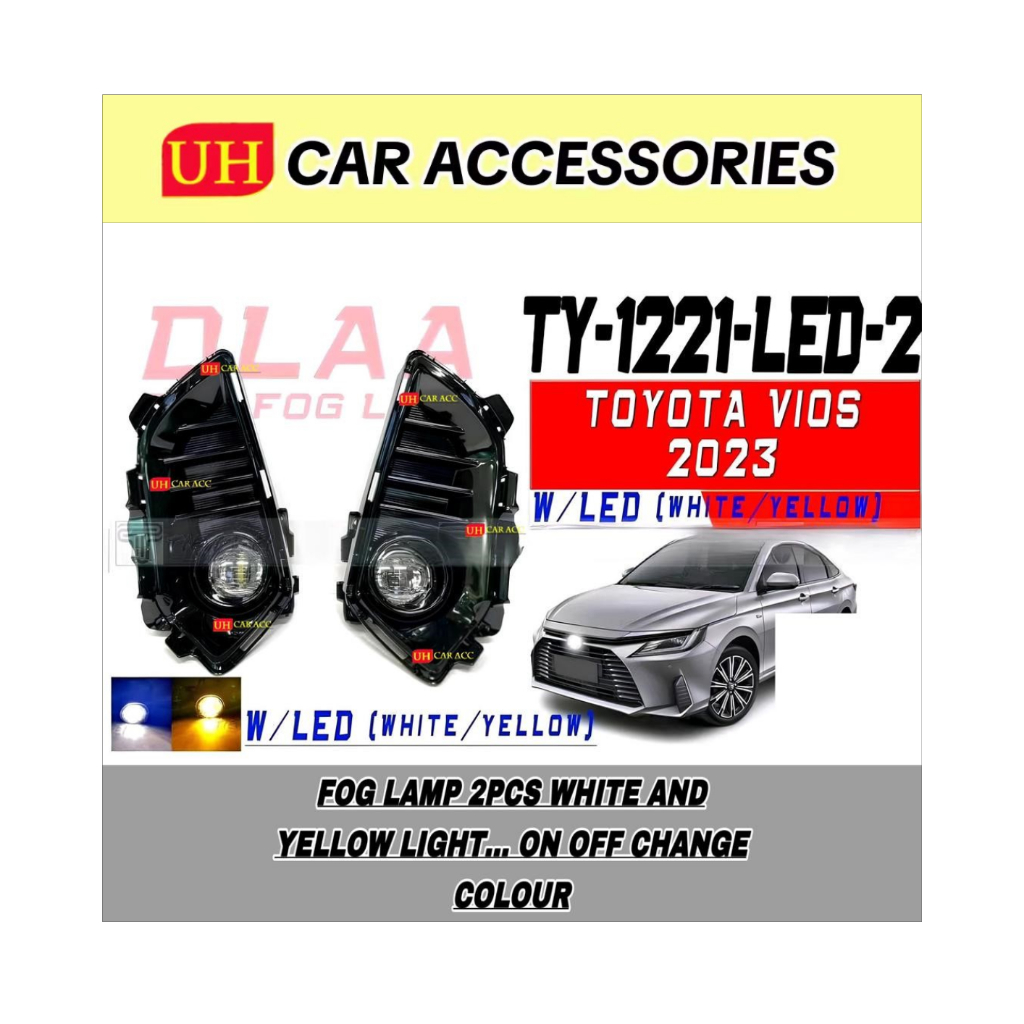 (DLAA) TOYOTA VIOS 2023 2024 LED OR BULB FOG LAP LIGHT LIGHTS DAYLIGHT DRL COVER