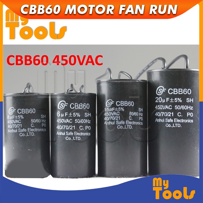 Cbb60 มอเตอร์พัดลม Run Capacitor คอนเดนเซอร์ 450VAC 50/60Hz