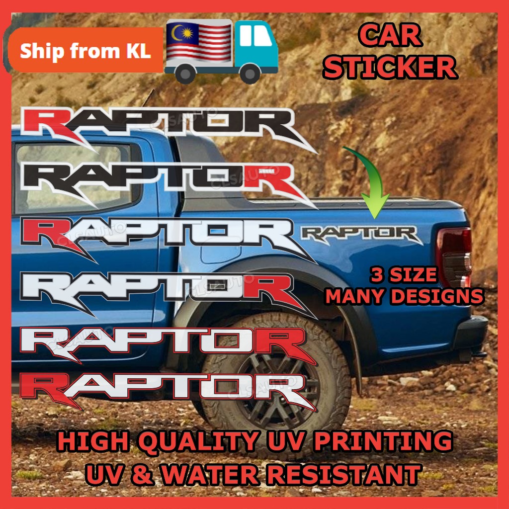 Raptor สติกเกอร์ประตูด้านข้างรูปลอกรถ Pelekat 4x4 Ford Ranger F150 F150 F250