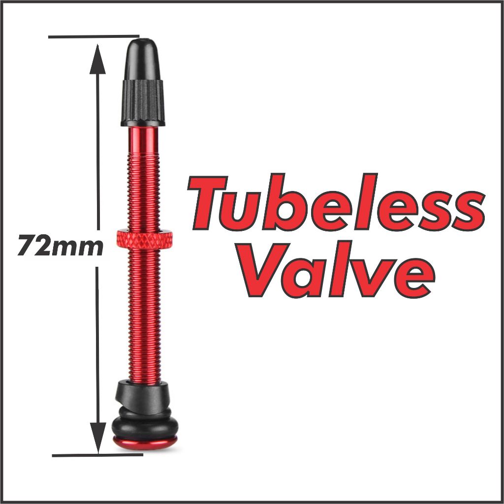 IKIA Tubeless Presta วาล์ว 58 มม.ยางวาล์วจักรยานขี่จักรยานสีดําและสีแดงขอบวาล์ว MTB Basikal
