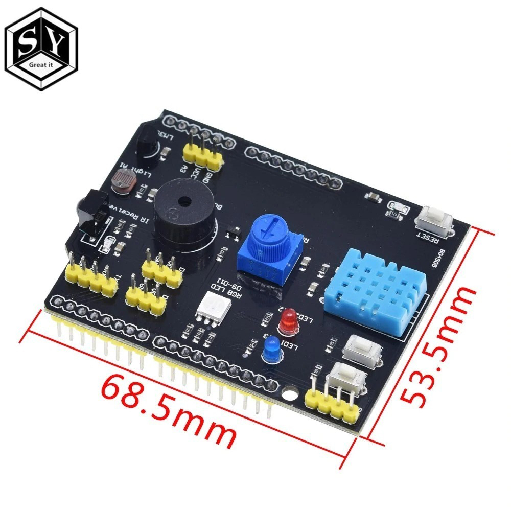 ความชื้นอุณหภูมิ DHT11 LM35 Sensor LED IR Receiver Buzzer I2C มัลติฟังก์ชั่นขยายสําหรับ Arduino UNO 
