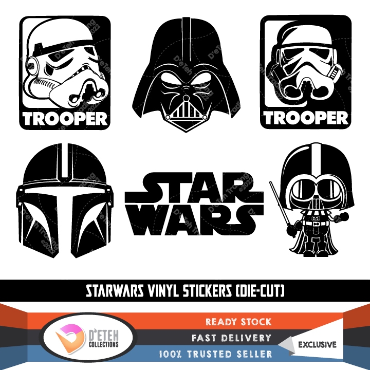 สตาร์วอร์ส | Trooper Trooper Trooper | โบบา | สติ๊กเกอร์ไวนิลสัญลักษณ์โลโก้ Vader