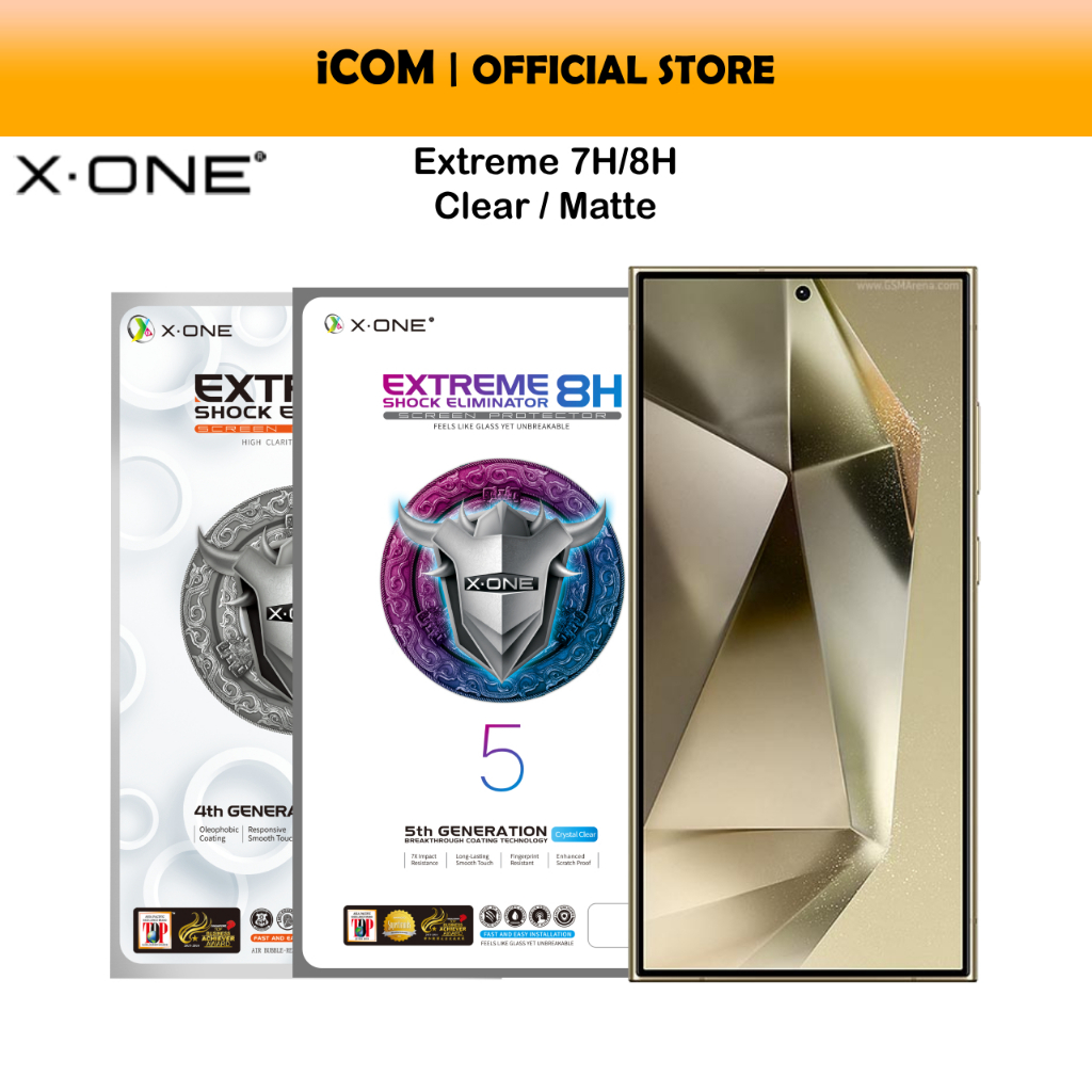 XDOne 8H/7H Extreme Screen Protector สําหรับ Galaxy S25/S24 Ultra/S24 Plus/S23/S22 - Clear/Matte
