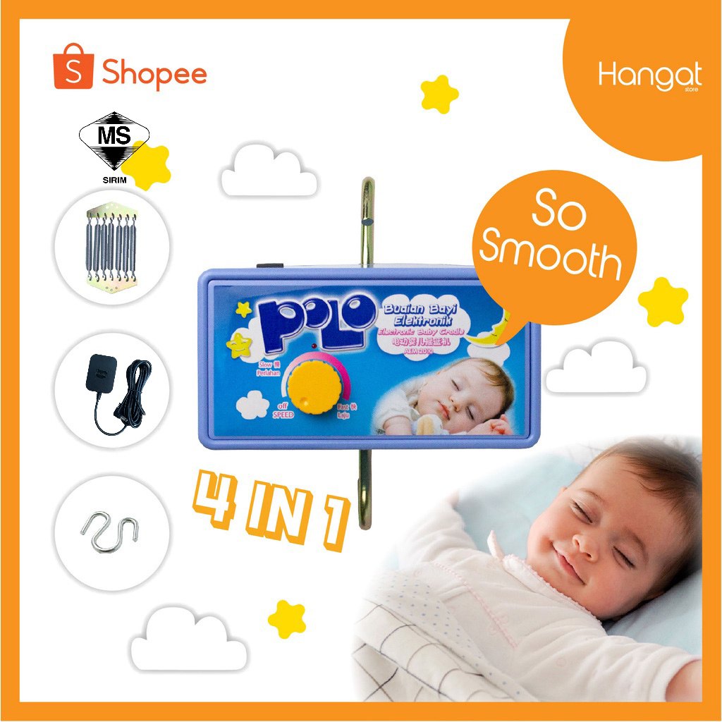 Ibaby POLO SIIMM Sirim เปลเด็กไฟฟ้าสําหรับเด็ก Buai Bayi Elektrik