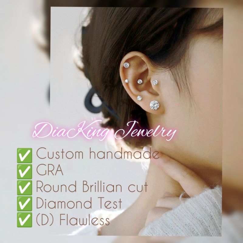 ต่างหูเพชร 18k******