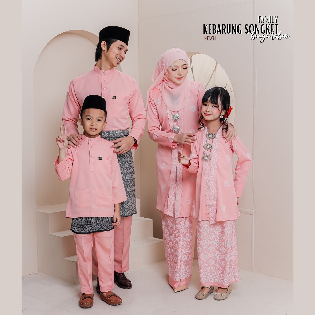 ชุดครอบครัว KEBARUNG IN PEACH I KEBARUNG Modern I Father and Child I Mother I Modern I Family Set By