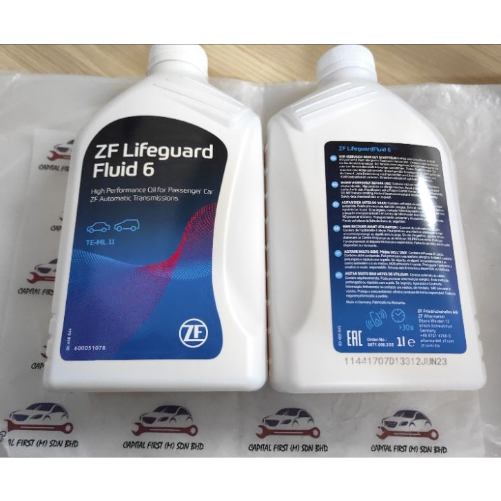 ZF Lifeguard Fluid 6 Auto Transmission Fluid Auto Oil 6HP 1L Bentley BMW GA6HP19Z E60 E90 E46 600051