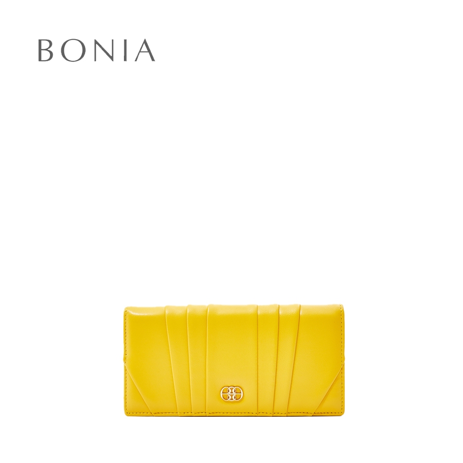 กระเป๋าสตางค์ ใบยาว แบบพับได้ ลาย Bonia Pikachu สีเหลือง
