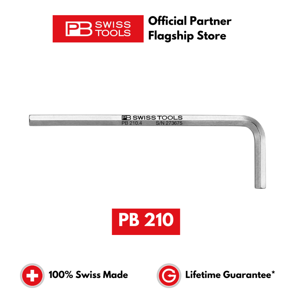 กุญแจหกเหลี่ยมอัลเลน PB Swiss Tools L-wrenches ไม่มีลูกลื่น PB 210