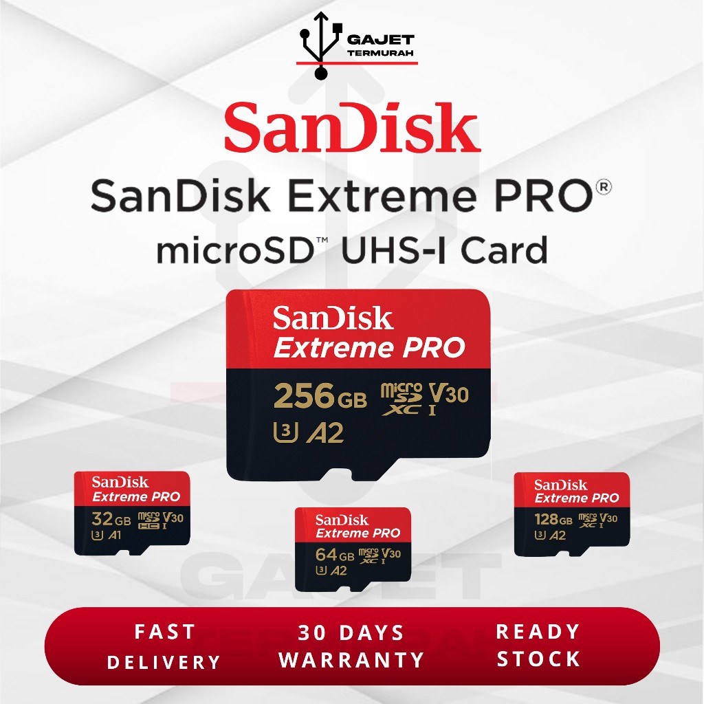 Sd Kard SanDisk Extreme Pro MicroSD UHS-132GB 64GB 128GB 256GB A2 ประสิทธิภาพ U3 C10 V30 อ ่ านสูงสุด 200 MB/S