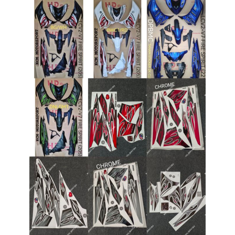 สติ๊กเกอร์ YAMAHA LC 135 V2 V3 V4 V5 V6 V7 API / STRIPE FIRE LC135