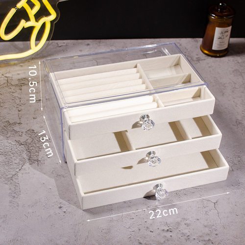 Jewellery Organizer กันฝุ่นกํามะหยี่แหวนสร้อยคอแหวนกล่องเก็บเครื่องสําอางกล่องเครื่องประดับ  饰纳盒 饰品盒