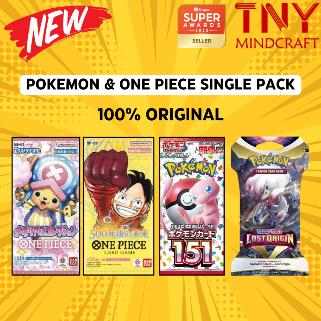 [TNY] (NO LIVE NO RIP) Pokemon TCG Series & ONE PIECE Booster Pack - 151, Crown Zenith, Paldeen Fate