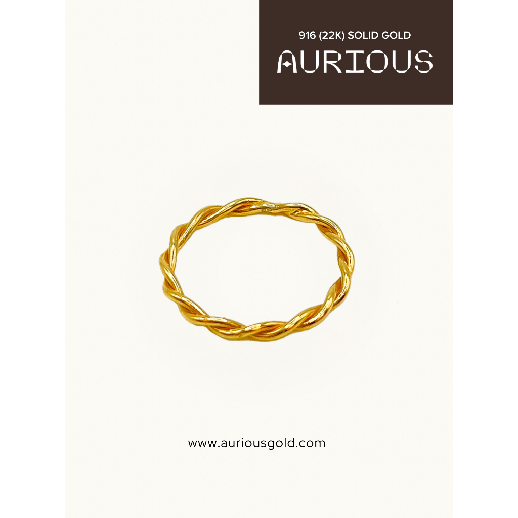แหวน - Fine Double Twist – Close-Ended - Aurious Gold 916