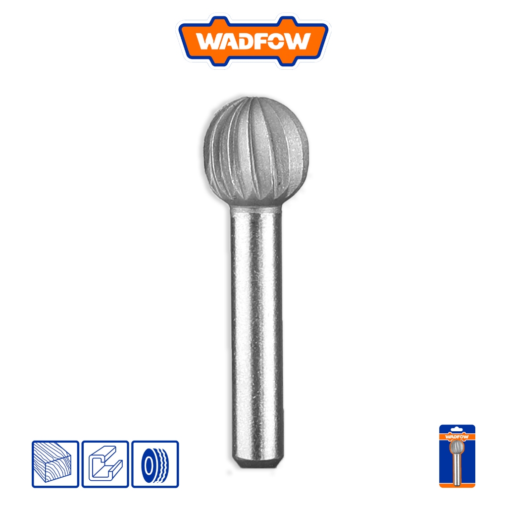 WADFOW เสี้ยนโรตารี หัว: 13mm, Shank: 6mm, เหล็ก GCr15, ใช้กับไม้ - WYE1K03