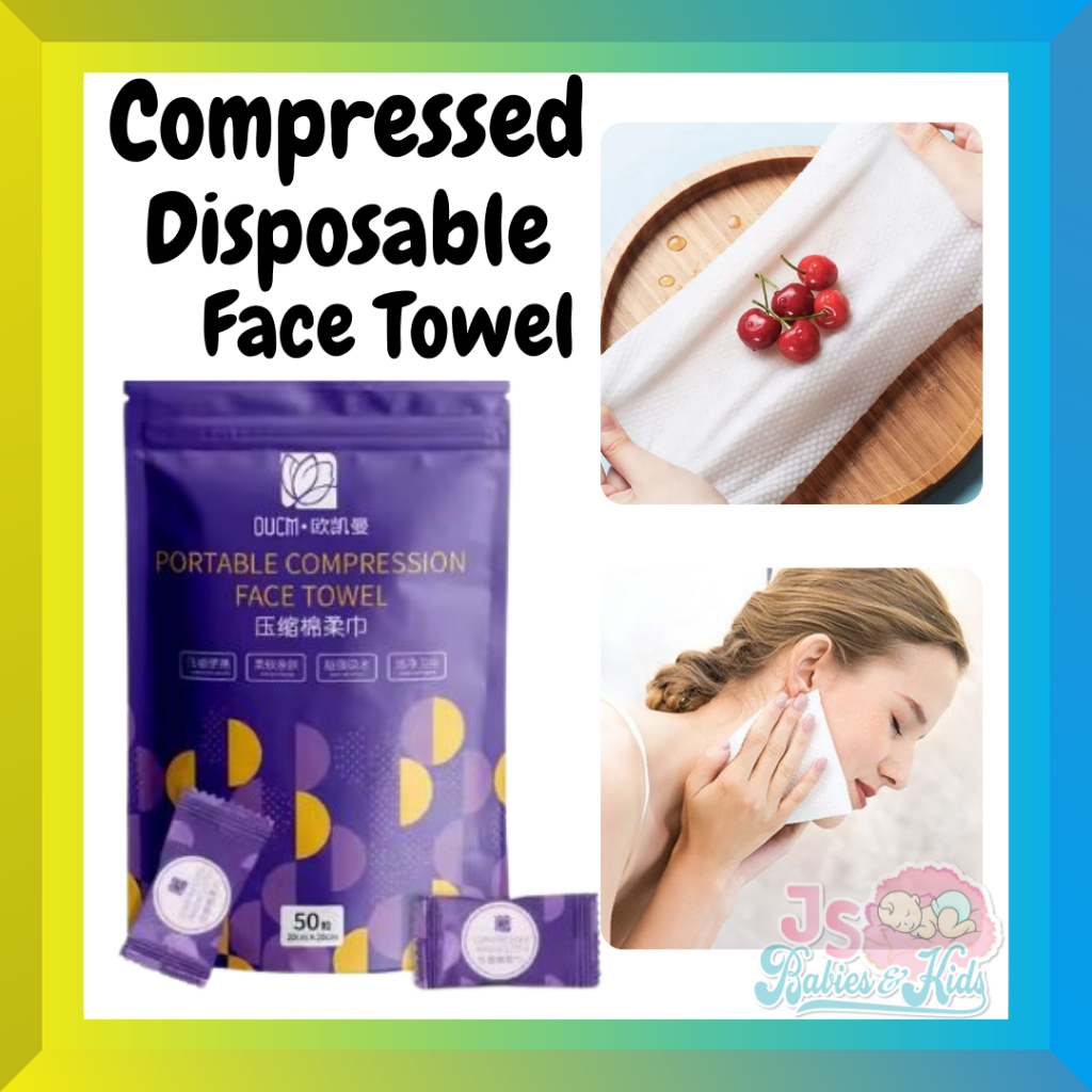 PORTABLE COMPRESSION FACE TOWEL / DISPOSABLE COMPRESSED COTTON CLEANSING FACE TOWEL