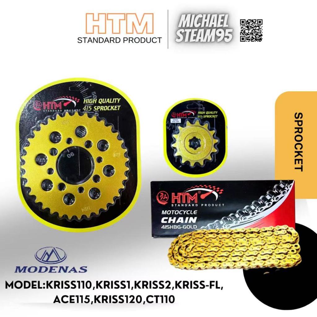 MODENAS 415 ชุดโซ่ KRISS KRISS2 KRISS1 KRISSFL ขนาด 415 โซ่ 415