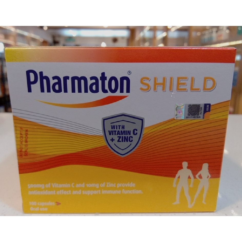 Pharmaton SHIELD CAPS 100S (พร้อมวิตามินซี +ZINC ) EXP 11/2024