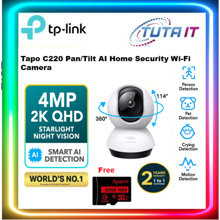 TP-Link Tapo TC70 / TC71 / TC72 2K 3MP Pan/Tilt Home Security Wi-Fi Camera แบบเดียวกับ C200 / C210/ 