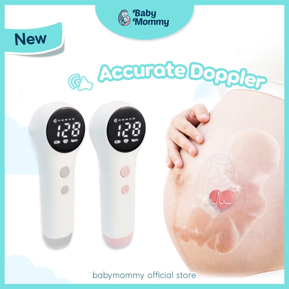 เบบี้มัมมี👶Doppler ทารกในครรภ์ Doppler Heart Rate อุปกรณ์ตรวจสอบเด็กหญิงตั้งครรภ์ Degupan Bayi