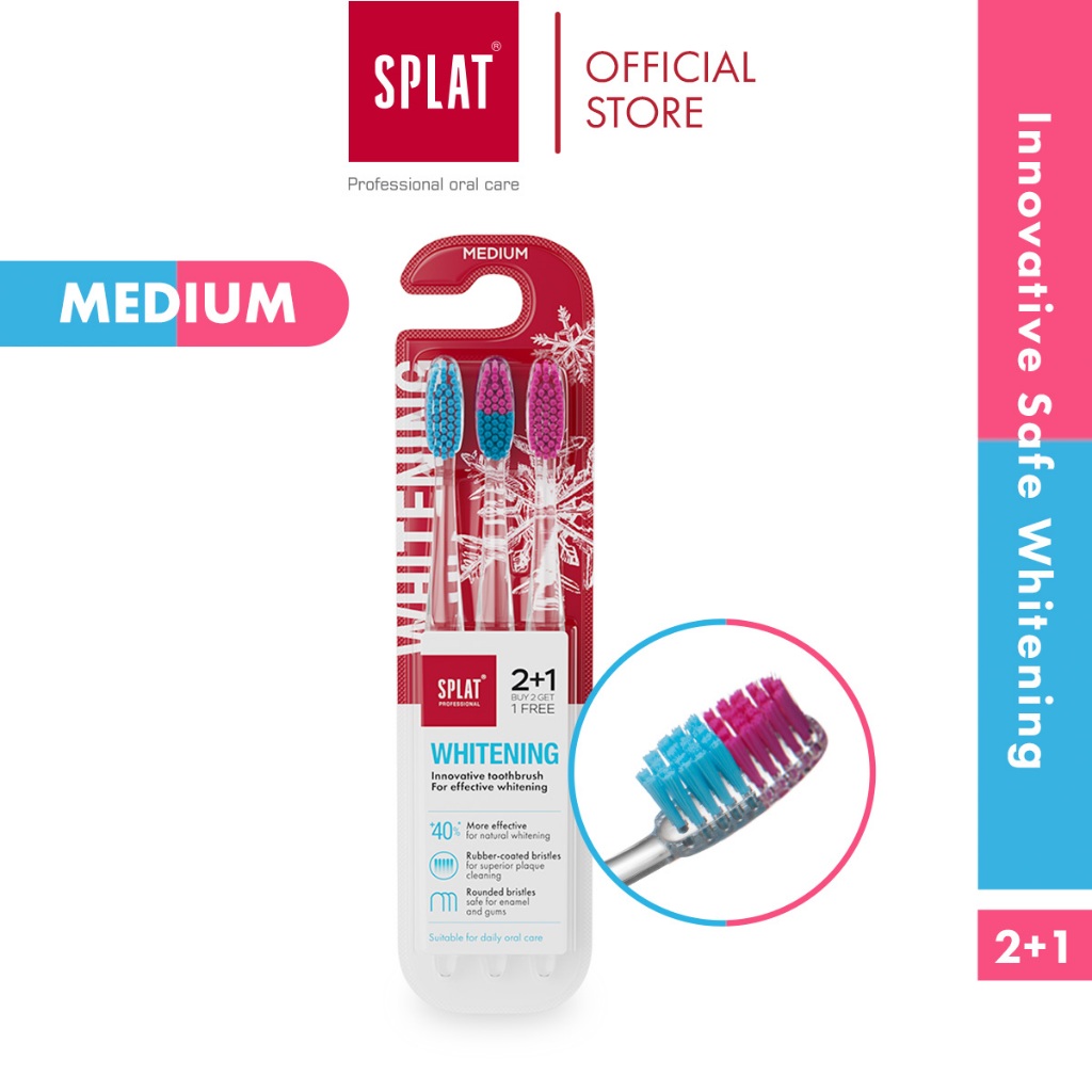 แปรงสีฟันไวท์เทนนิ่งมืออาชีพ SPLAT (ขนาดกลาง)