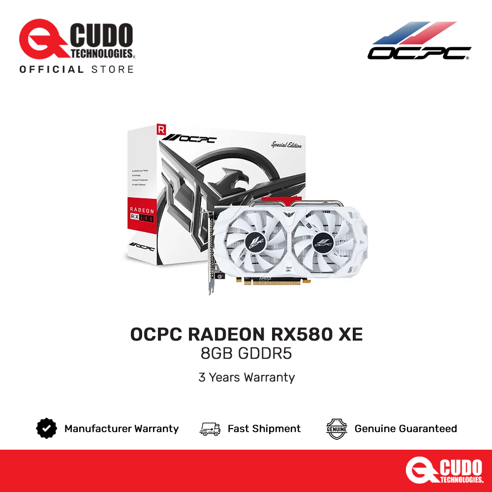 Ocpc AMD Radeon RX 580 8GB XE GDDR5 กราฟิกการ ์ ด ( OCVARX580G8SEWH )