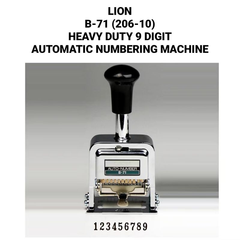 (1PC) LION B-71 [206-10] เครื่องตัวเลขอัตโนมัติ 9 หลัก X 1PC