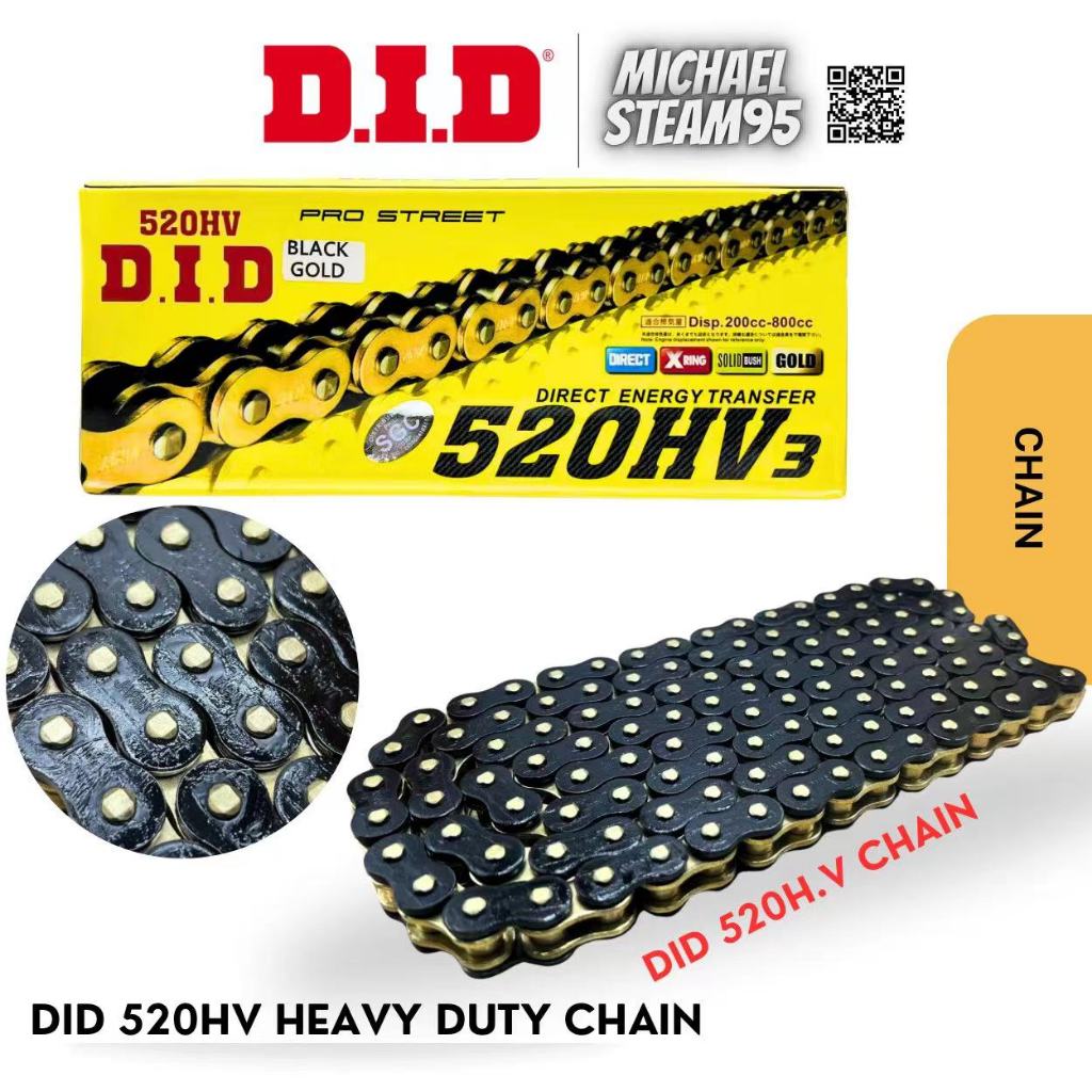 DID HEAVY DUTY CHAIN 520 - 120L CBR250 TZR250 R25 KTN200 TS250I PULSA N200 KLX250 KLX450R DTM250