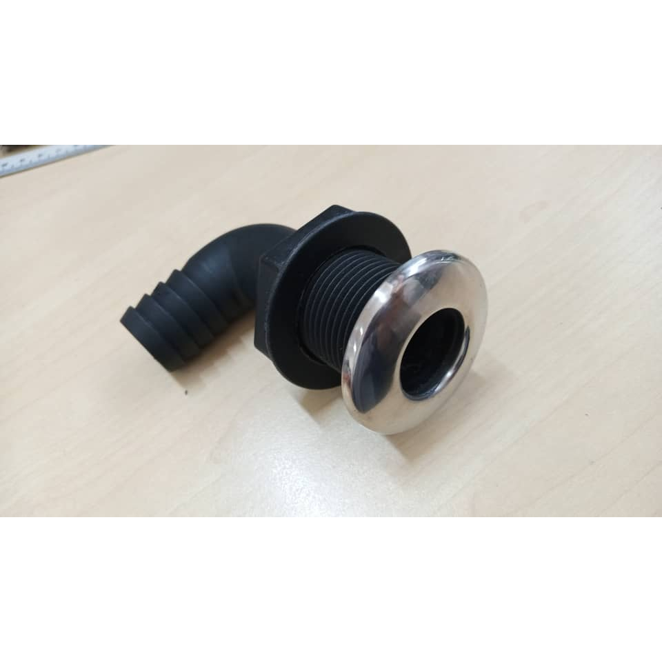 🔥AAA THRU HULL 90 DEGREE WITH SS 316 TRIM RING 3/4" (19MM)