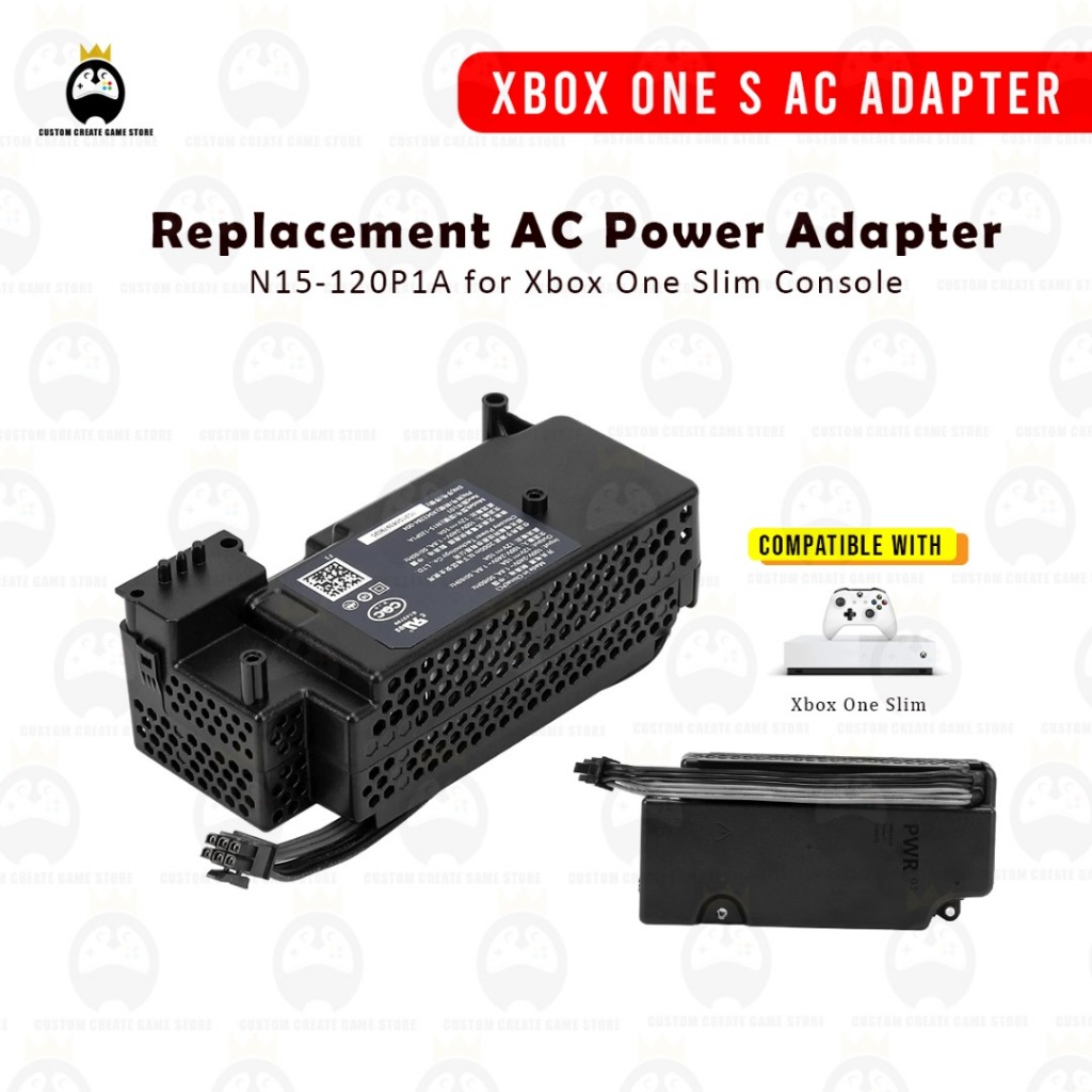 Xbox One S AC Power Adapter เปลี ่ ยน N15-120P1A สําหรับ Xbox One Slim Console Charger แหล ่ งจ ่ ายไฟ N15-120P1A 100 [ ใช ้ ]
