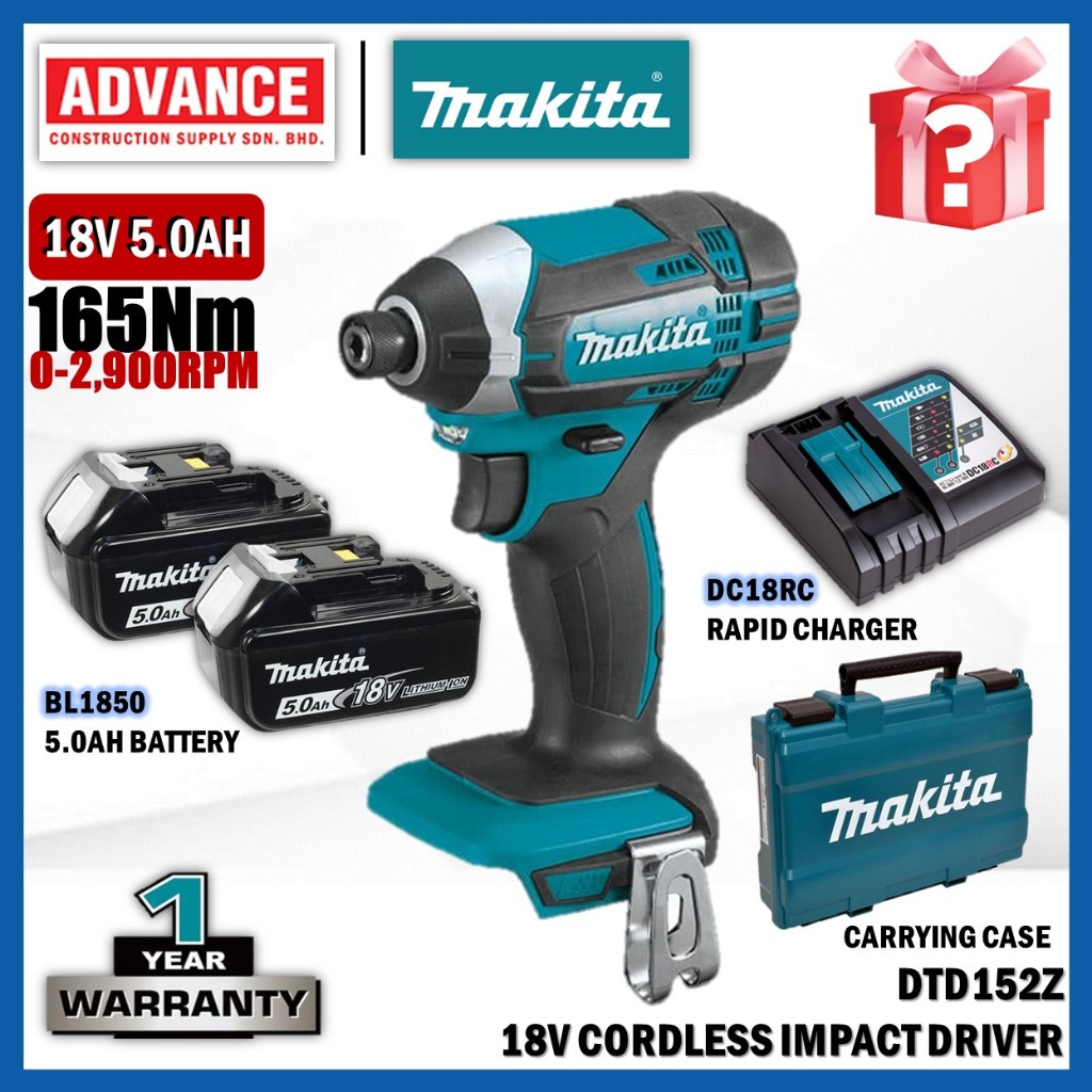 MAKITA DTD152Z / DTD152RFE 18V ไดร์เวอร์กระแทกไร้สาย 165Nm