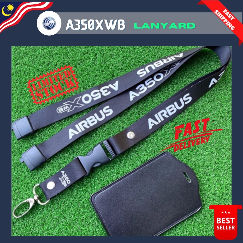 [KEDAI LOKAL ] PREMIUM AIRBUS A350XWB LANYARD ฟรี ID HOLDER / สินค้าการบิน