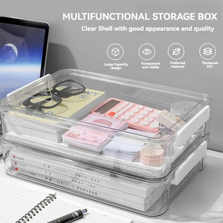 Desktop Stackable Large Capacity Storage Box A4 Paper Books Documents Stationery Kitchenware Organizer Box