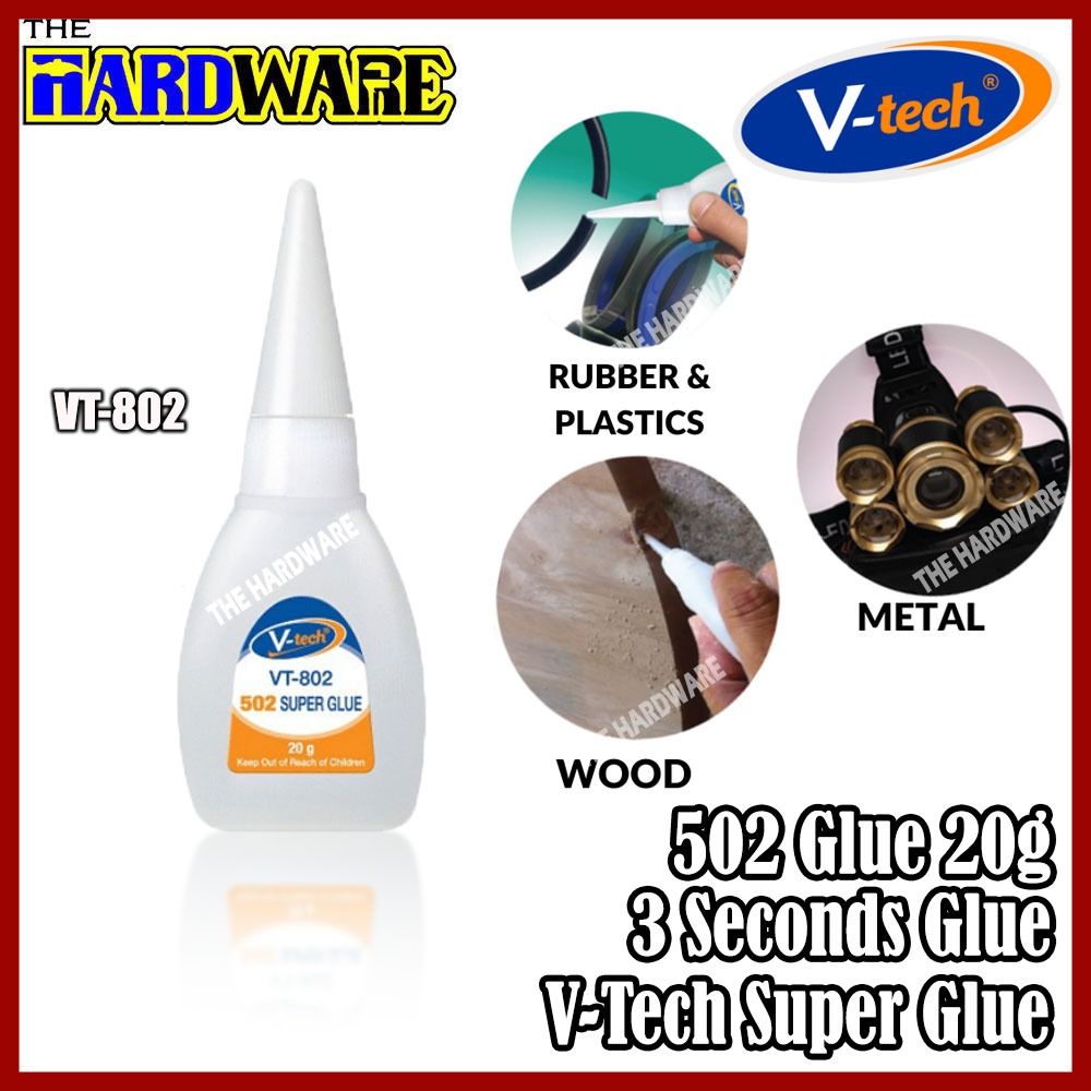 [1PC]20g V-tech 502 Super Glue VT-802(หมากฝรั่ง 3 วินาที)/แข็งแรง Heavy Duty Elephant Gam/Gum Cepat 