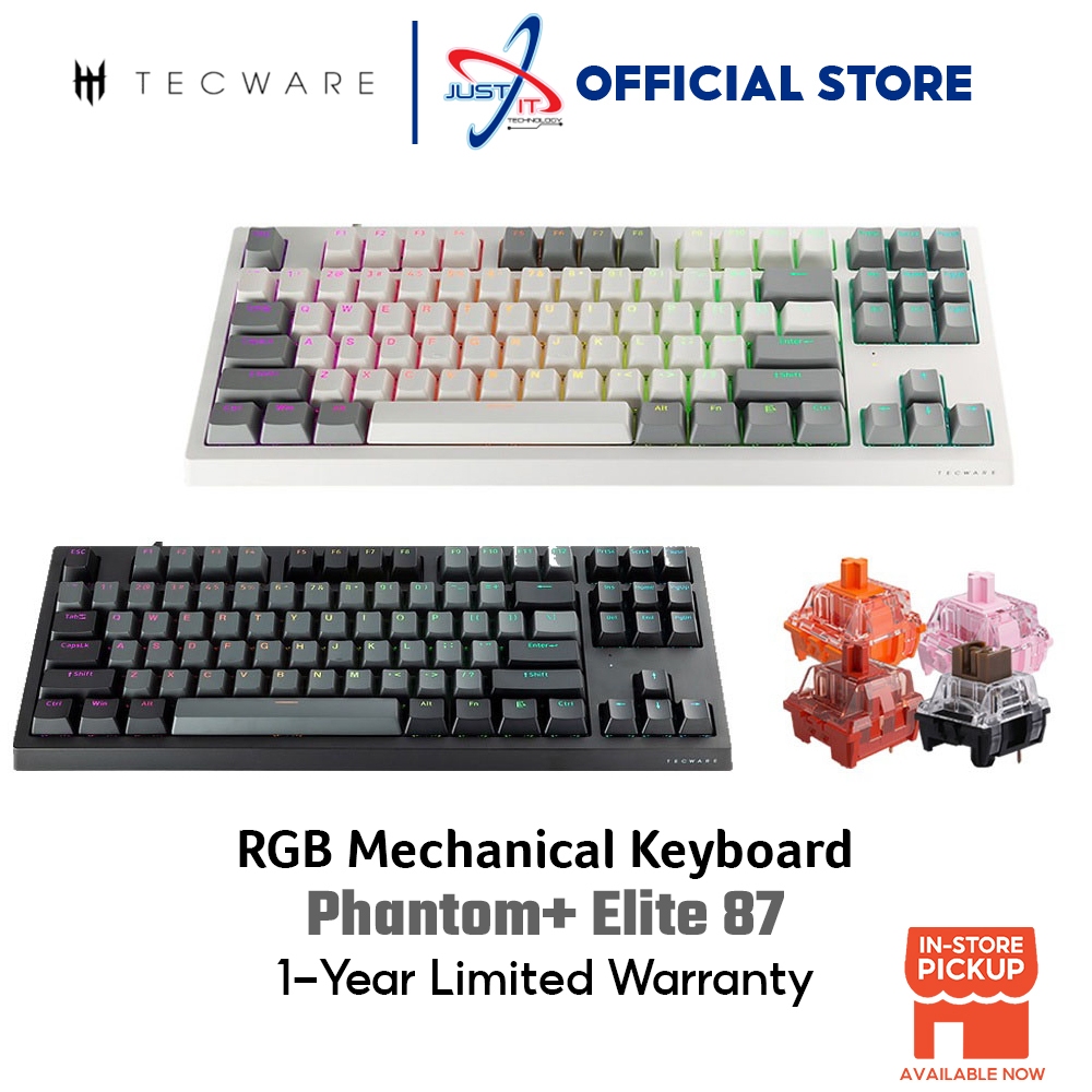 Tecware Phantom + Elite 87 RGB Mechanical Keyboard ( สีดํา/ สีขาว