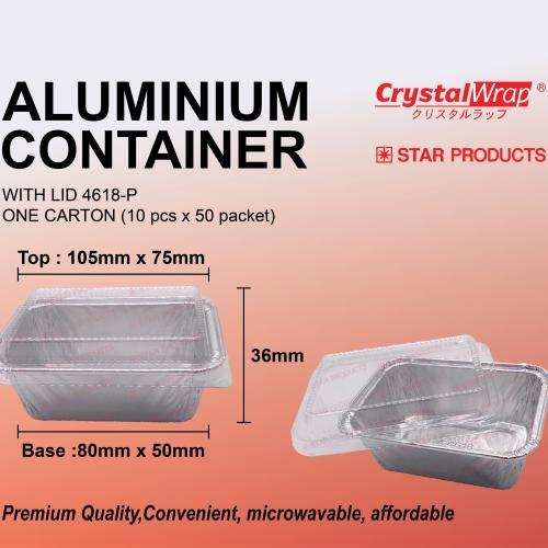 STAR PRODUCTS ALUMINIUM CONTAINER WITH LID 4618-P 10 ชิ้น