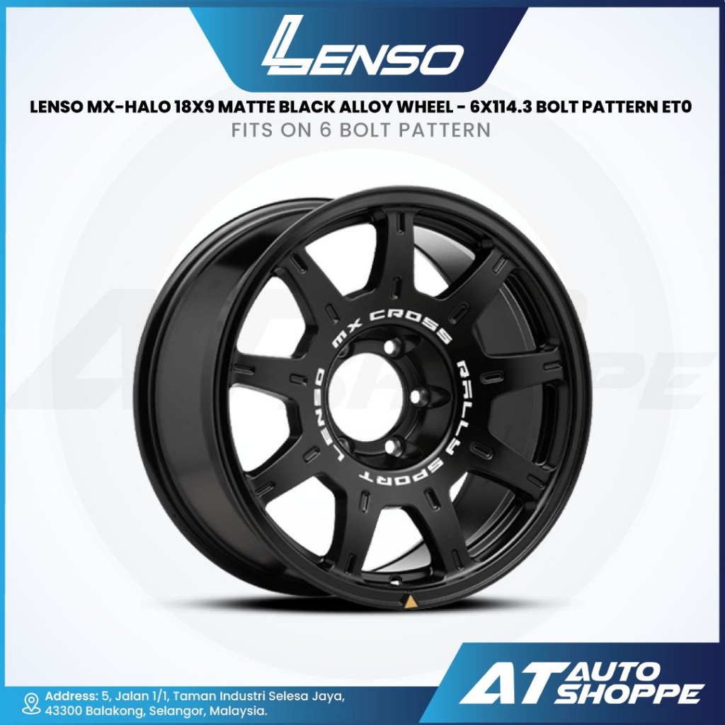 Lenso MX-Halo - สีดําด้าน 18x9 ET0 6x114.3 (1 ชิ้น)