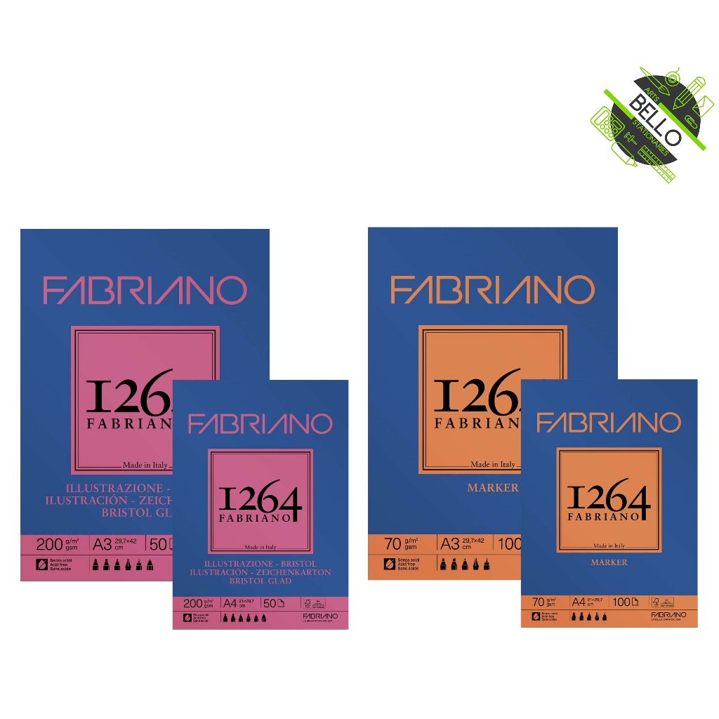 Fabriano 1264 Marker & Illustration Bristrol Paper Pad A3 / A4