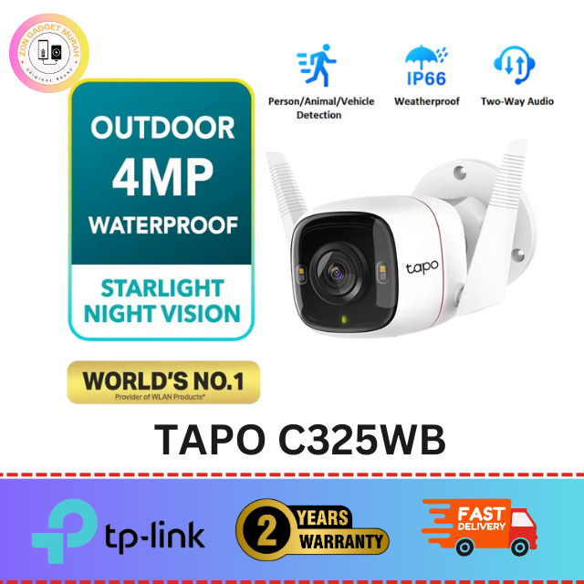 TP-Link Outdoor ( C325WB) 2K QHD 4MP Color Pro Night Vision IP66 กล้องวงจรปิด IP Tapo